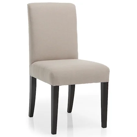 Transitional Exposed Wood Chair with Tight Back